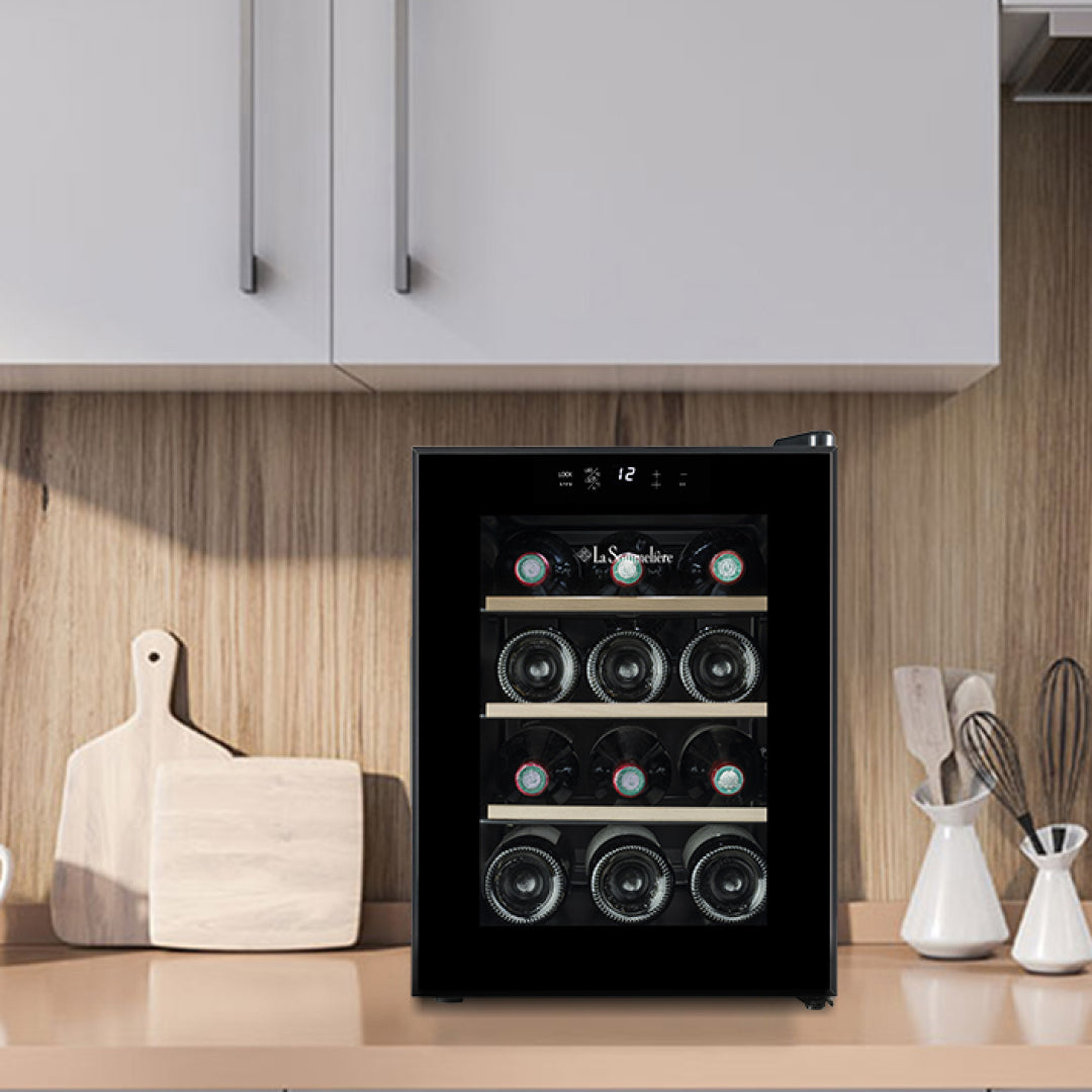 12SILENCE - Weinkühlschrank mit lüfterlose Hybridkühlung für 12 Flaschen