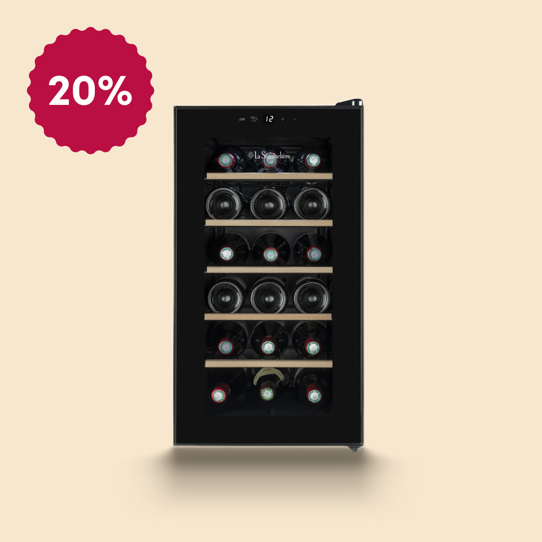 18SILENCE - Weinkühlschrank mit lüfterlose Hybridkühlung für 18 Flaschen