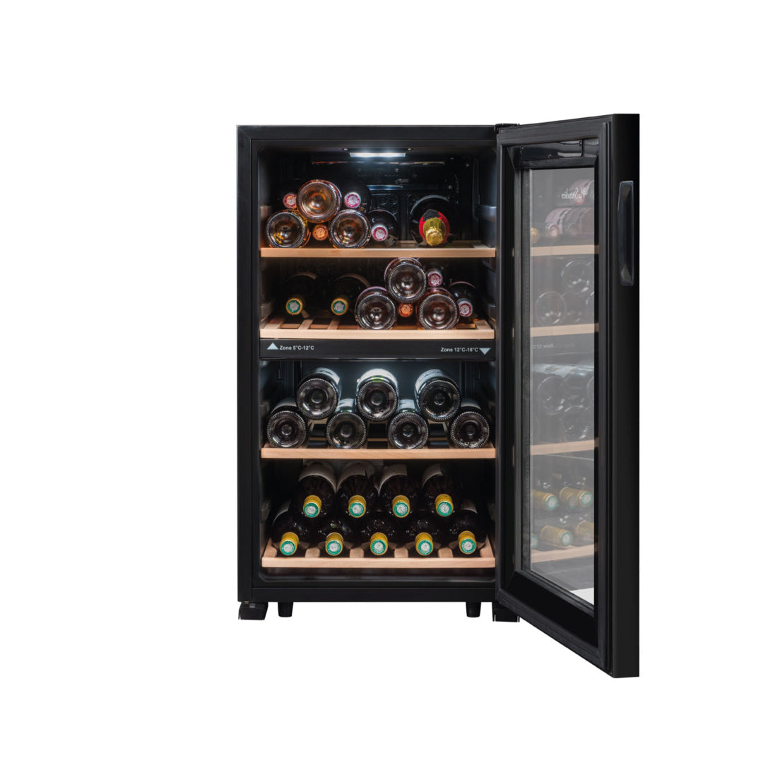 LS51.2ZBLACK - Doppelzonen Weinkühlschrank mit Platz für 51 Flaschen