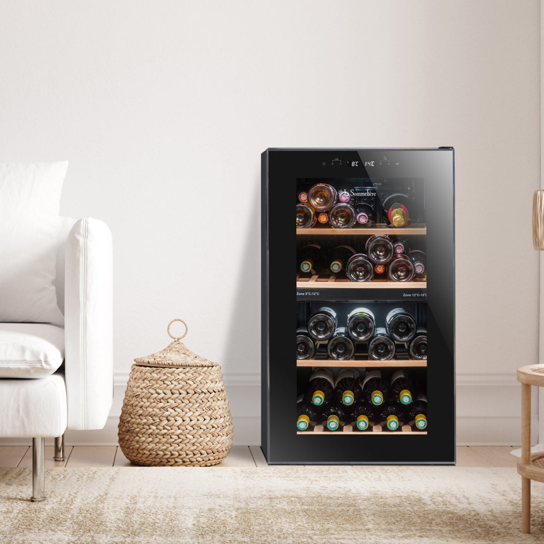 LS51.2ZBLACK - Doppelzonen Weinkühlschrank mit Platz für 50 Flaschen