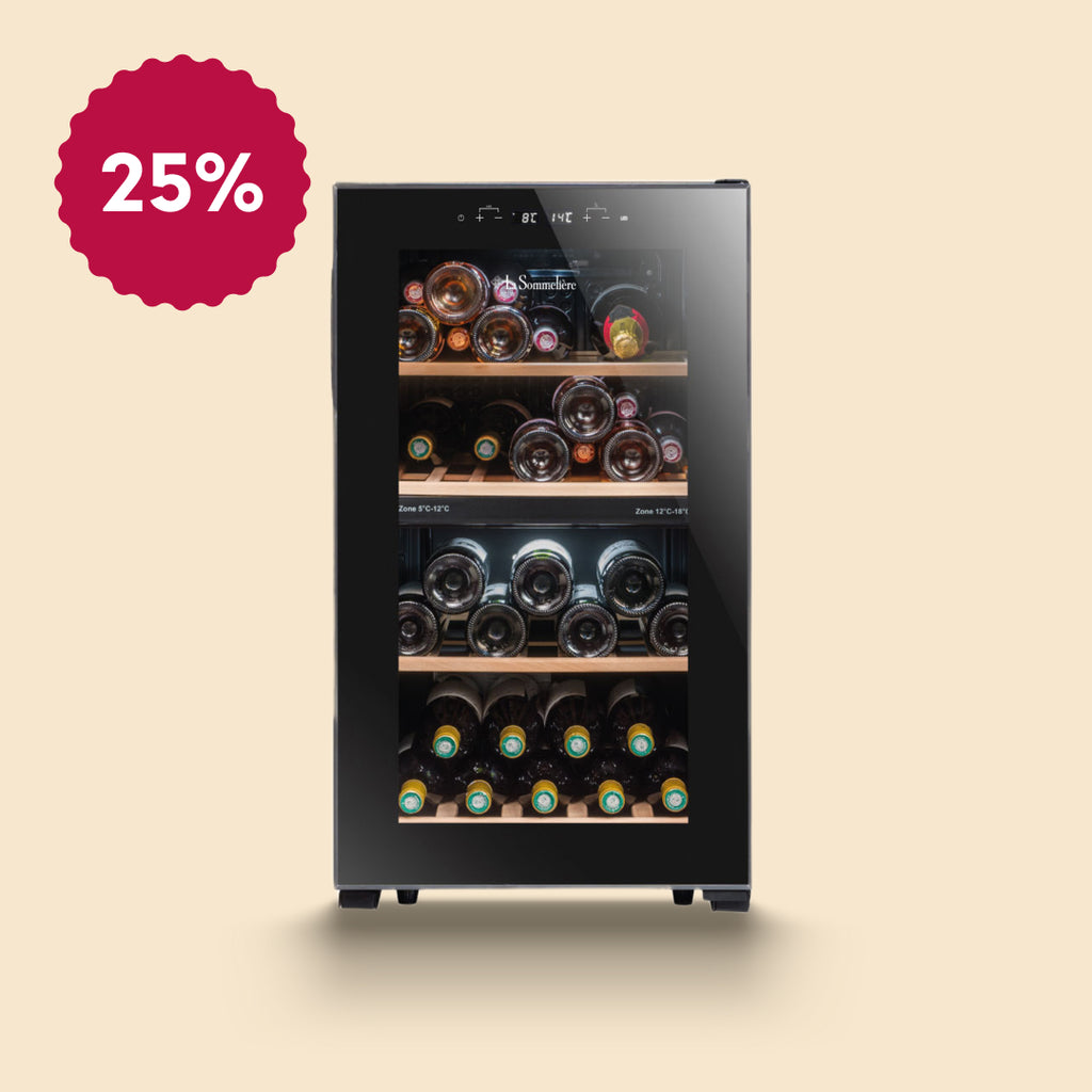 LS51.2ZBLACK - Doppelzonen Weinkühlschrank mit Platz für 50 Flaschen