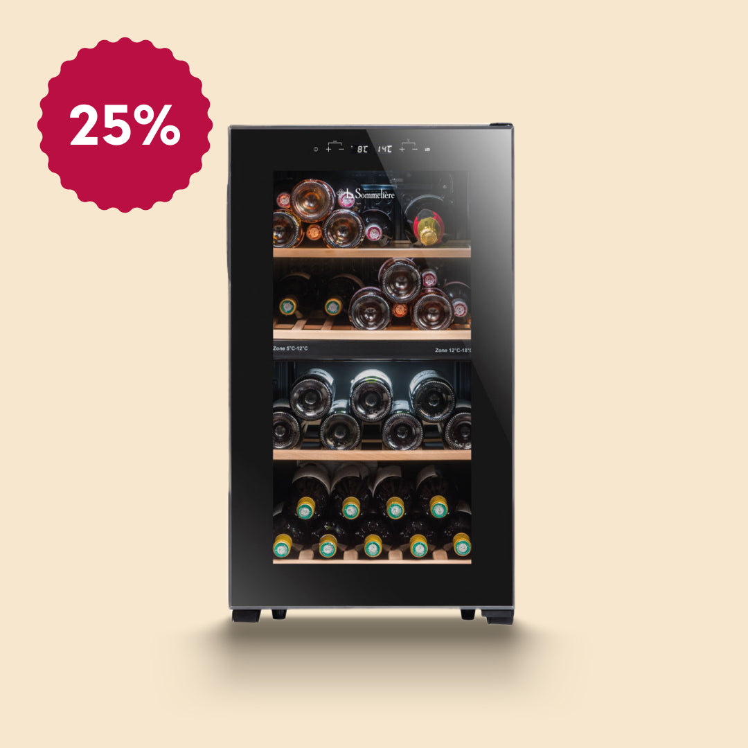 LS51.2ZBLACK - Doppelzonen Weinkühlschrank mit Platz für 50 Flaschen