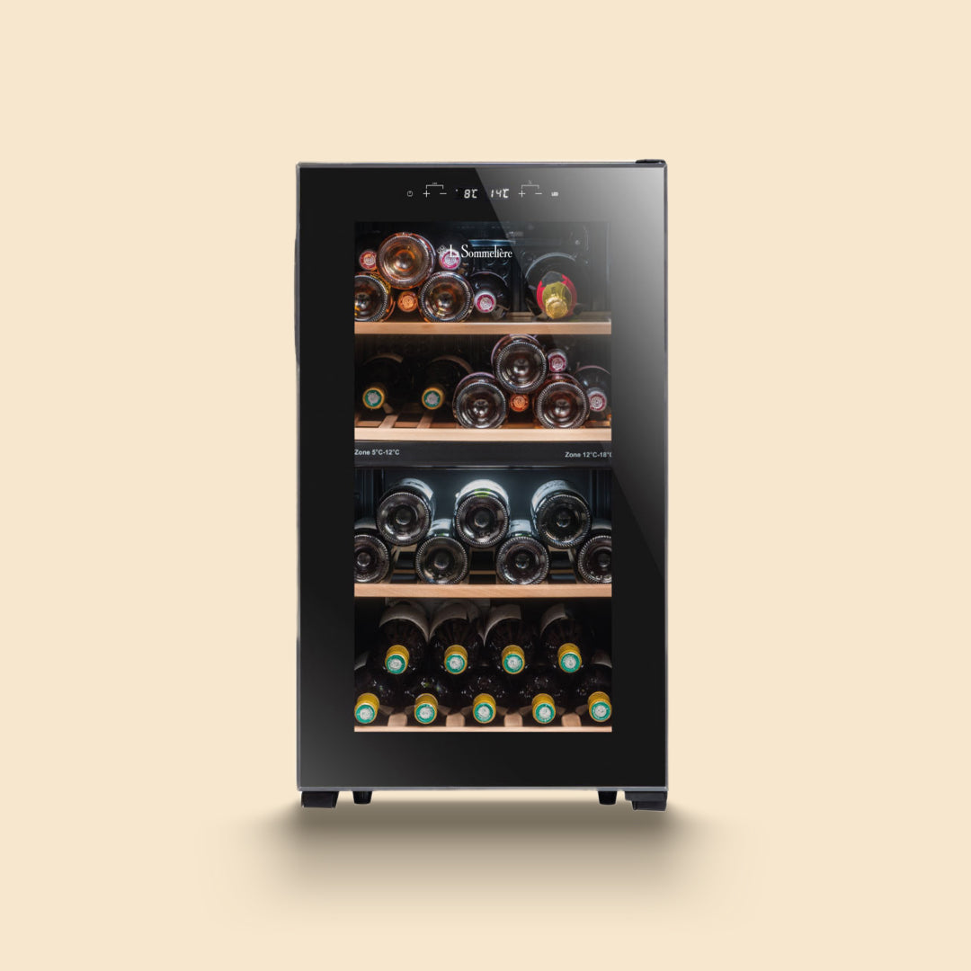 LS51.2ZBLACK - Doppelzonen Weinkühlschrank mit Platz für 50 Flaschen