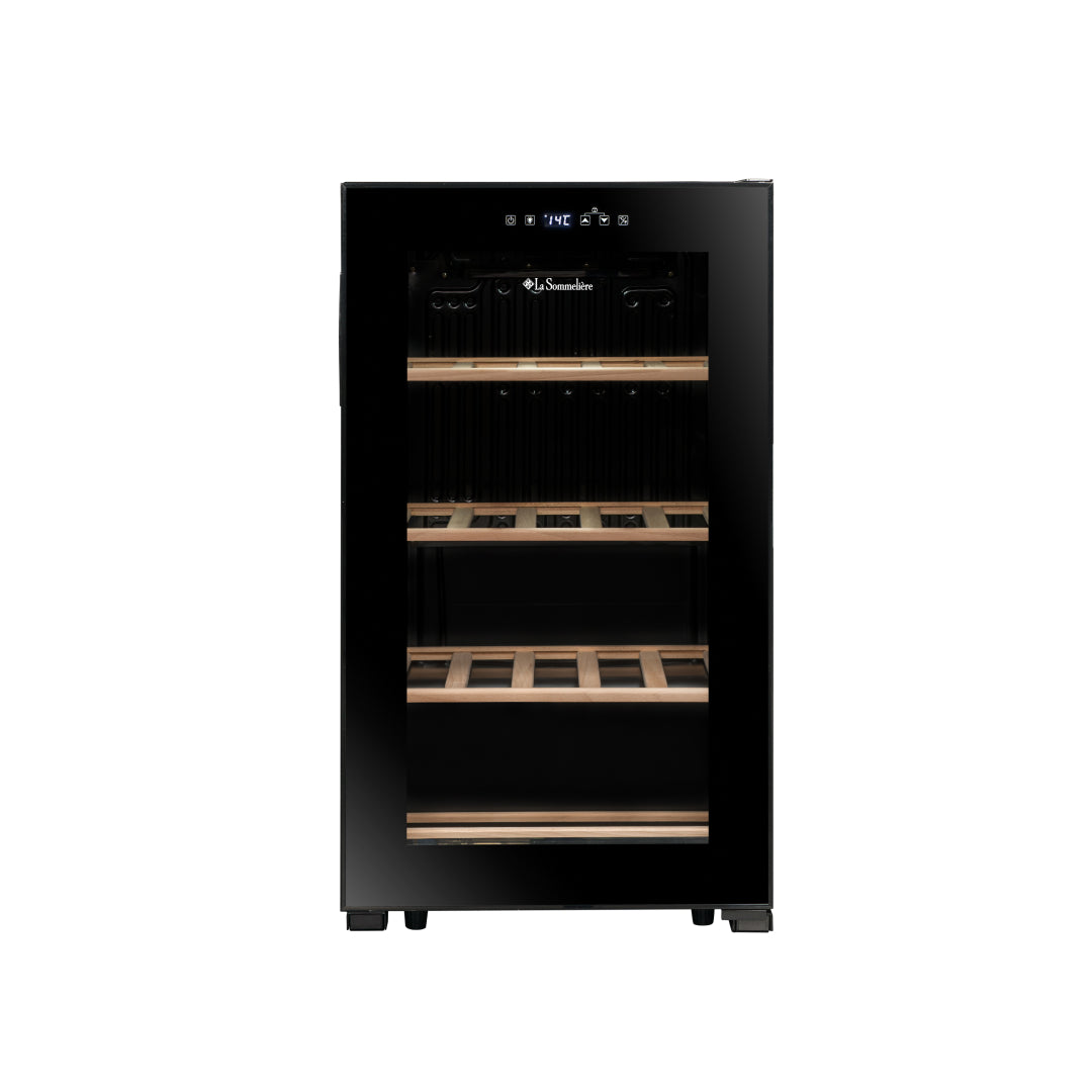 LS36BLACK - Doppelzonen Weinkühlschrank mit Platz für 36 Flaschen