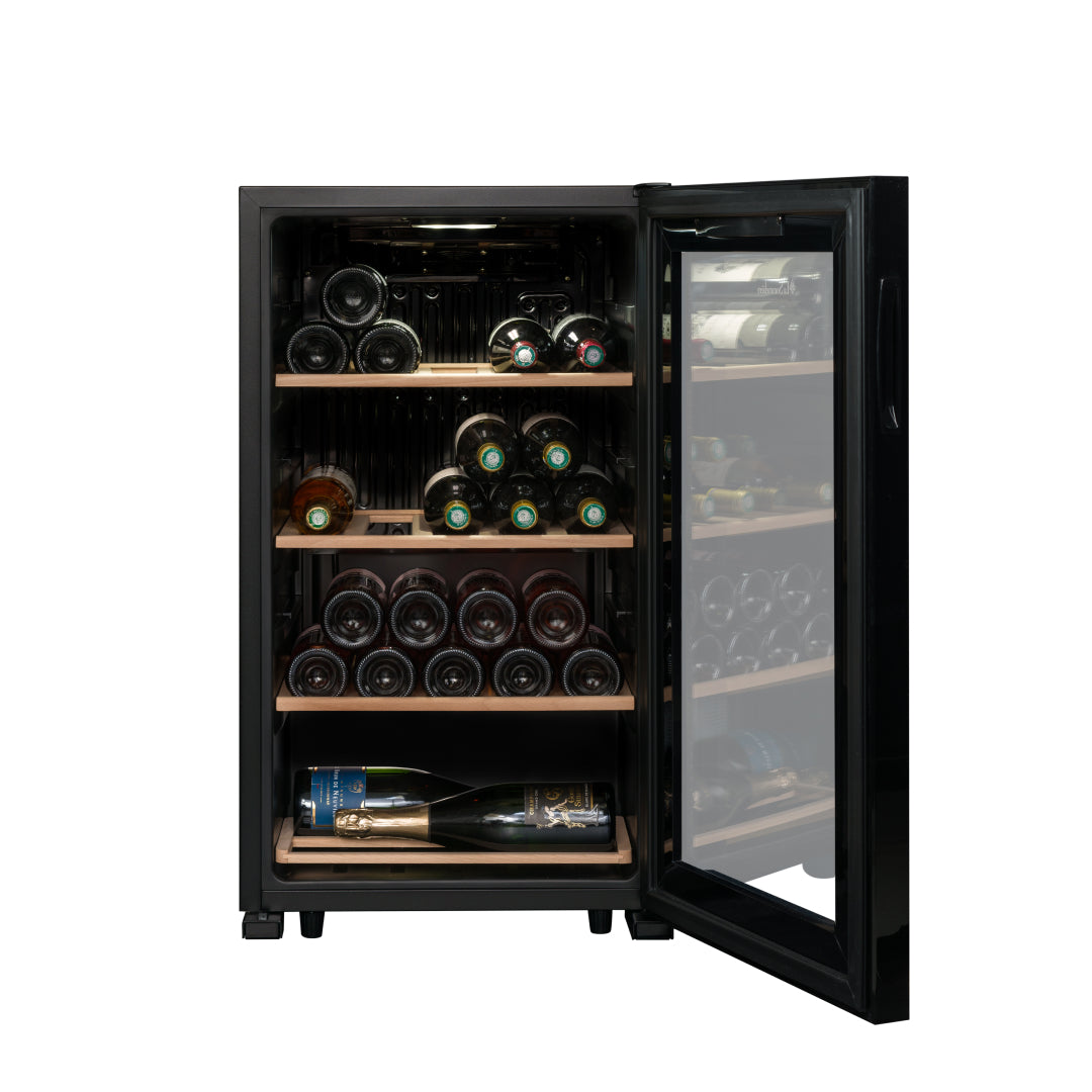 LS36BLACK - Doppelzonen Weinkühlschrank mit Platz für 36 Flaschen